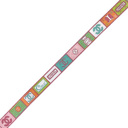 Everything Chanel Inspired Brights Belt / Strap Painted Canvas Kimberly Ann Needlepoint