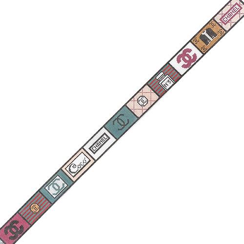Everything Chanel Inspired Classic Belt / Strap Painted Canvas Kimberly Ann Needlepoint - 1