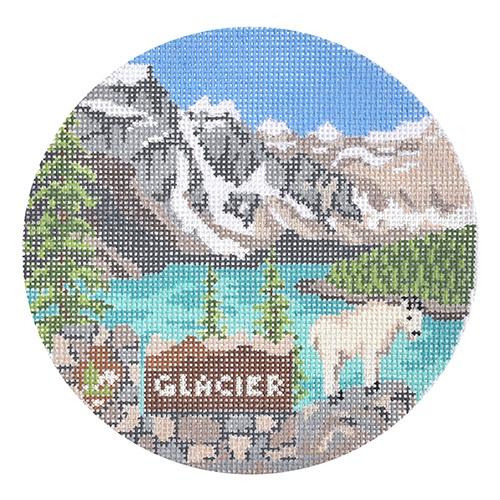 Explore America Glacier National Park with Stitch Guide Painted Canvas Burnett & Bradley