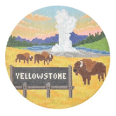 Explore America - Yellowstone with Stitch Guide Painted Canvas Burnett & Bradley 