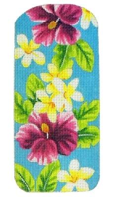 Eyeglasses Case Tropical Aqua Painted Canvas Kirk & Bradley - 1