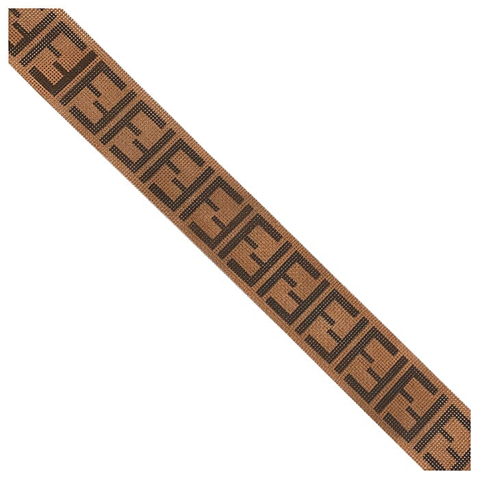 F Strap Brown Painted Canvas Rachel Barri Designs - 1