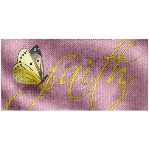Faith Butterfly with Pink Background Painted Canvas Colors of Praise - 1