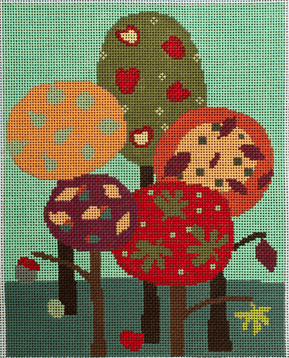 Fall Orchard Painted Canvas Birds of a Feather - 1