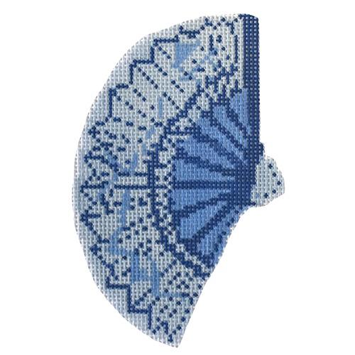 Fan Ornament (tassel included) Painted Canvas The Plum Stitchery - 1