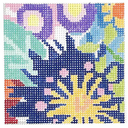 Fantasy Garden Coaster #8 Painted Canvas Jean Smith - 1