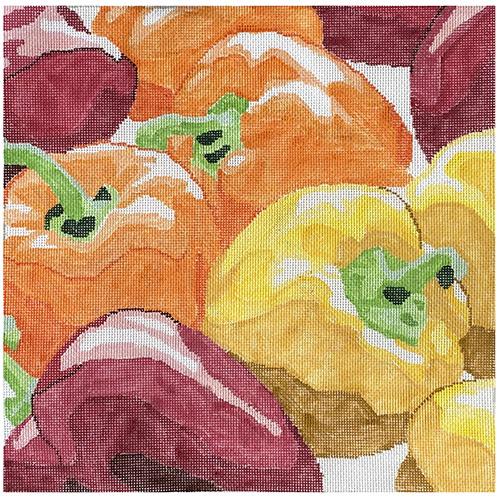 Farmer's Market Sweet Peppers Painted Canvas Jean Smith - 1