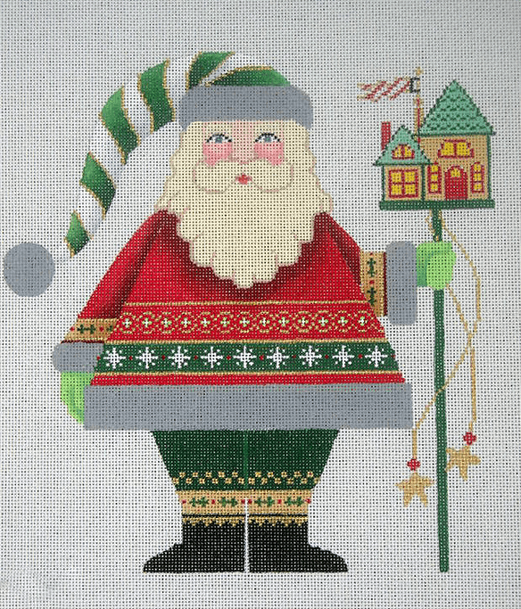 Fat Santa Painted Canvas Brenda Stofft Designs - 1