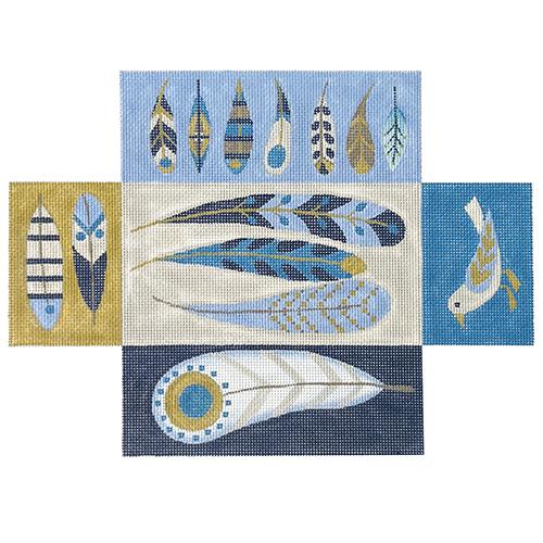 Feathers Brick Cover on 13 Painted Canvas Zecca