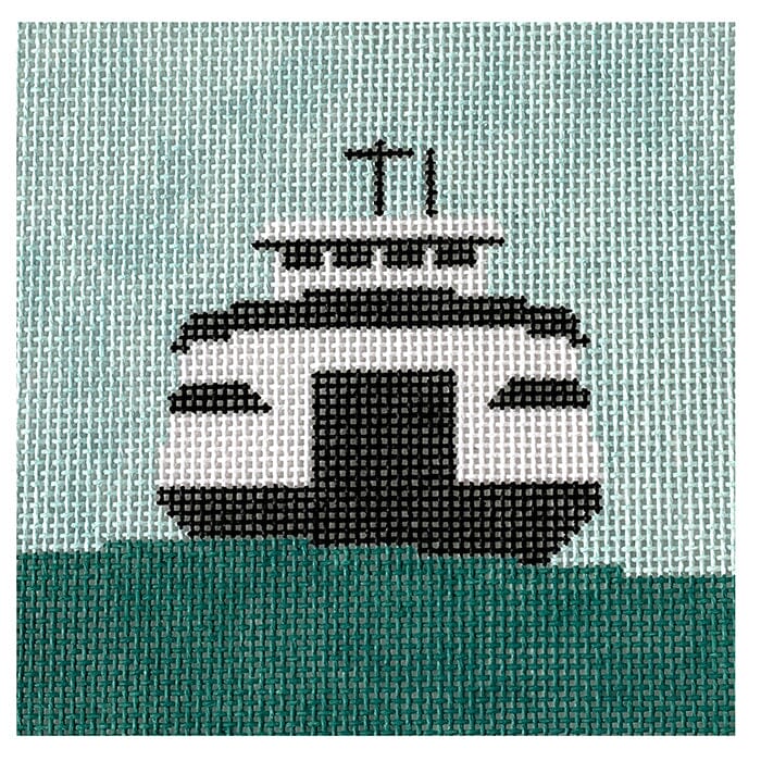 Ferry Boat Front Painted Canvas The Salty Stitcher - 1