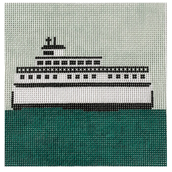 Ferry Boat Side Painted Canvas The Salty Stitcher - 1