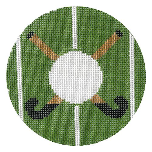 Field Hockey Monogram Round Painted Canvas Rachel Donley - 1