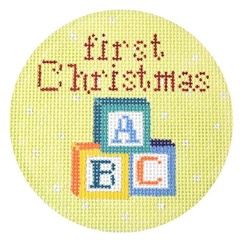 First Christmas Blocks Painted Canvas The Meredith Collection - 1