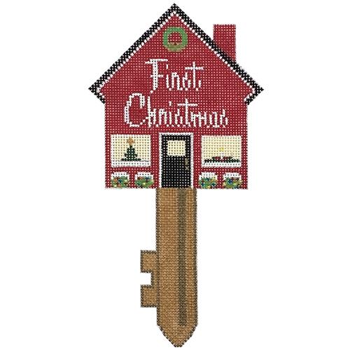 First Christmas House Key Painted Canvas The Meredith Collection