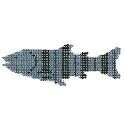 Fish Vertical Stripe Painted Canvas Pippin - 1