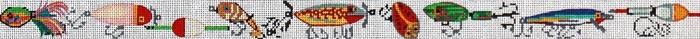 Fishing Collage Belt Painted Canvas The Meredith Collection