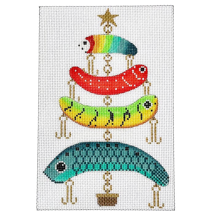 Fishmas Tree Painted Canvas Alice Peterson Company - 1