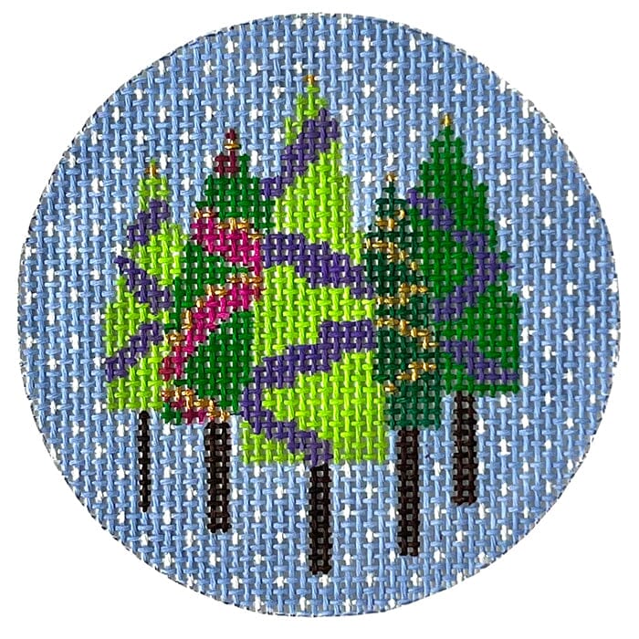 Five Trees Ornament Painted Canvas CBK Needlepoint Collections - 1
