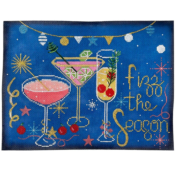 Fizz the Season Cocktail Painted Canvas Alice Peterson Company - 1