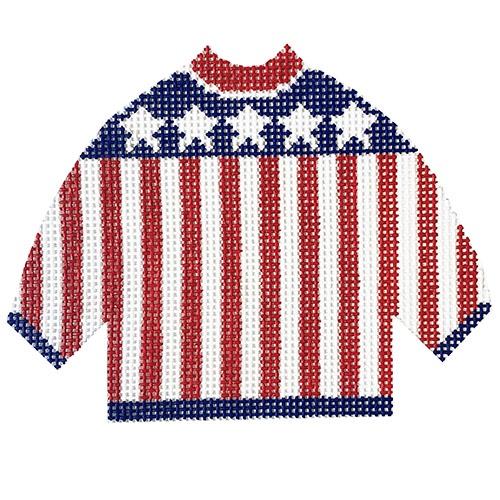 Flag Sweater Ornament Painted Canvas Silver Needle - 1