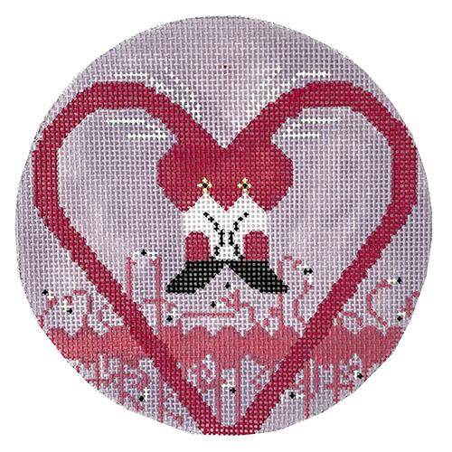 Flamingo A GoGo Round Painted Canvas The Meredith Collection - 1