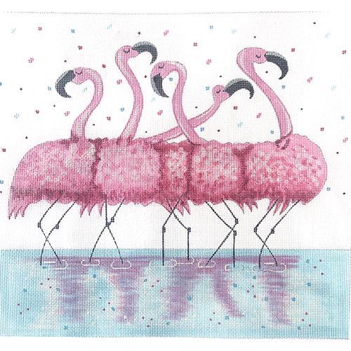 Flamingo Dance Party Painted Canvas Alice Peterson Company - 1