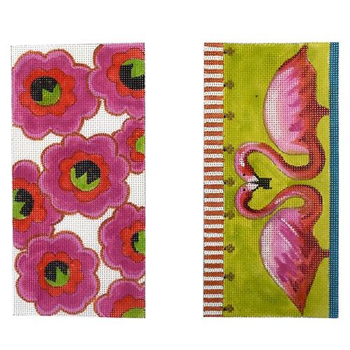 Flamingo Floral Double Eyeglass Case Painted Canvas Colors of Praise - 1