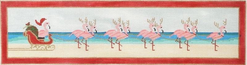 Flamingo Folly Painted Canvas Purple Palm Designs - 1