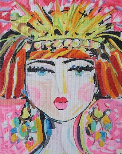 Flapper Girl Painted Canvas Kate Dickerson Needlepoint Collections - 1
