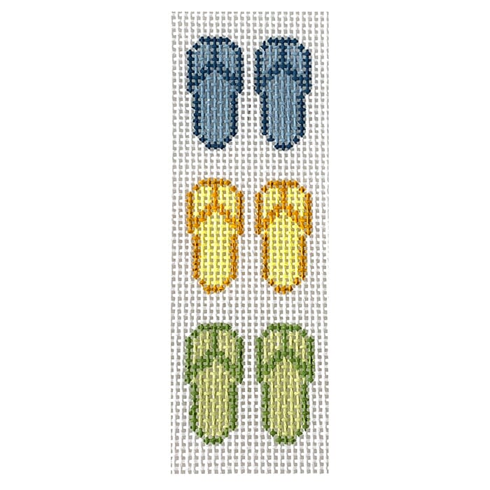Flip Flops Blue Bookmark Painted Canvas J. Child Designs - 1