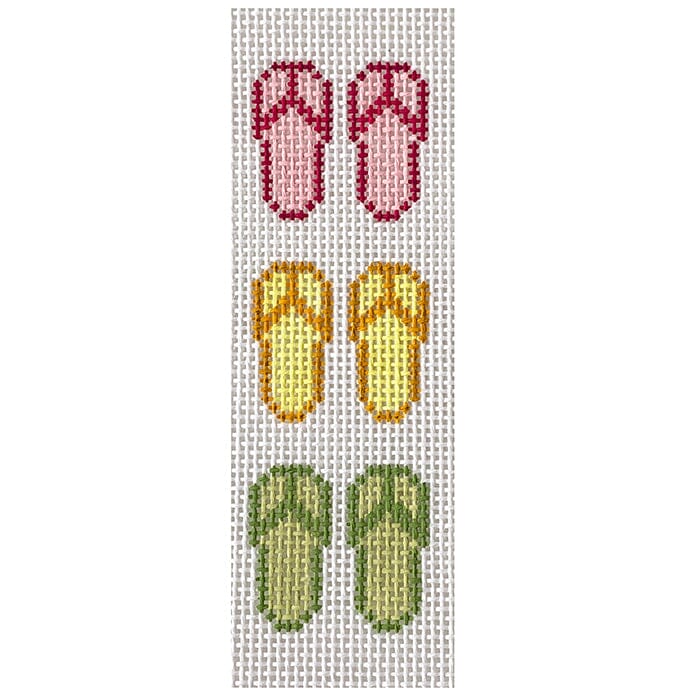 Flip Flops Pink Bookmark Painted Canvas J. Child Designs