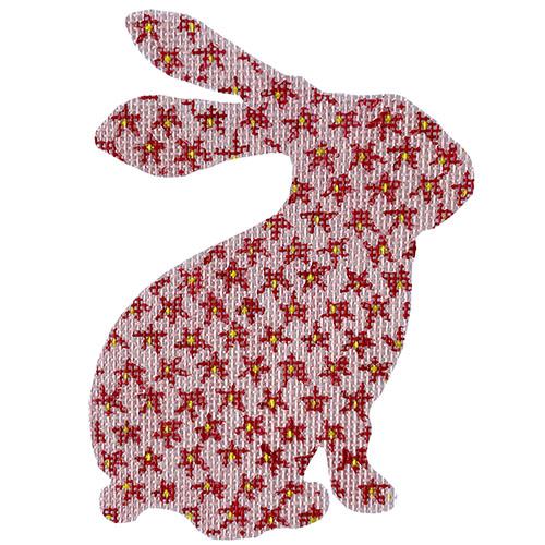 Floral Bunny Light Pink / Dark Pink Painted Canvas All About Stitching/The Collection Design - 1
