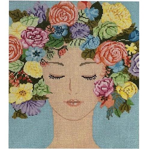 Floral Face Painted Canvas A Stitch in Time - 1