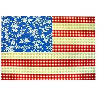 Floral Flag Stars & Stripes Painted Canvas Kirk & Bradley - 1