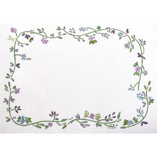Floral Frame Painted Canvas Camilla Moss - 1