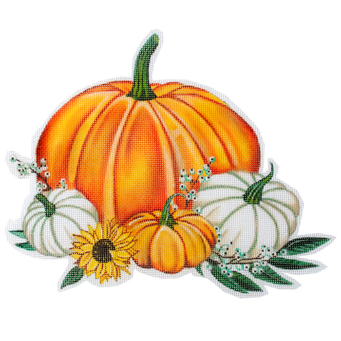 Floral: Harvest Pumpkins Painted Canvas Painted Pony Designs - 1