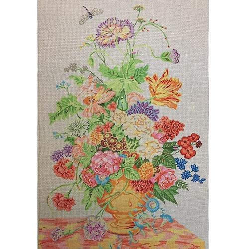 Floral Urn Painted Canvas A Stitch in Time - 1
