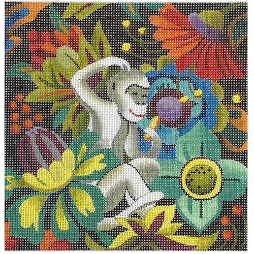 Floral/White Monkey Painted Canvas Colors of Praise - 1