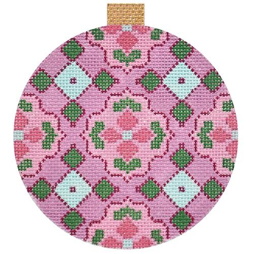 Florentine Bauble Pink/Purple Painted Canvas Kirk & Bradley - 1