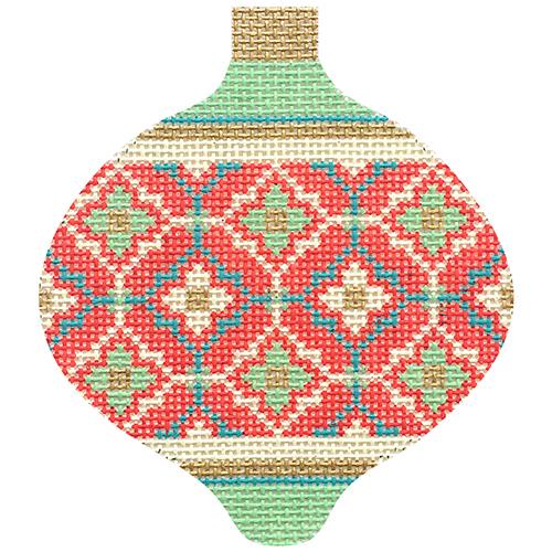 Florentine Baubles Red Moroccan Tile Painted Canvas Kirk & Bradley - 1