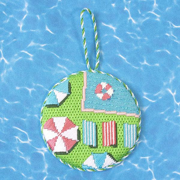 Florida Pool Day with Stitch Guide Painted Canvas Morgan Julia Designs