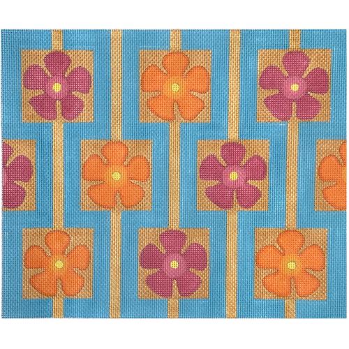 Flower Boxes Miami Colors on 13 Painted Canvas Eye Candy Needleart - 1