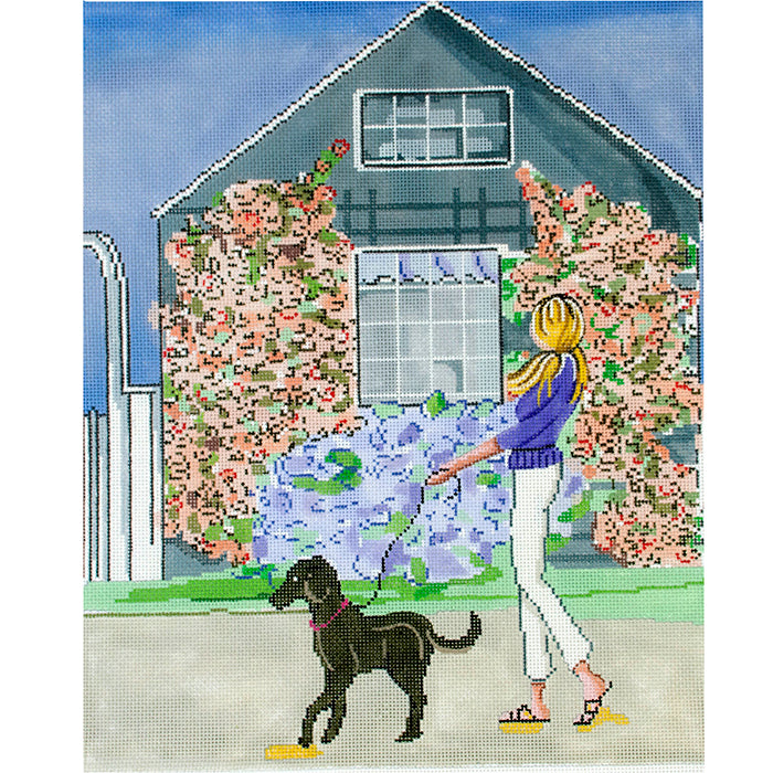 Flower Covered Cottage Painted Canvas Patti Mann - 1