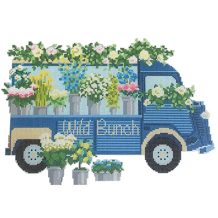 Flower Truck Printed Canvas Needlepoint To Go