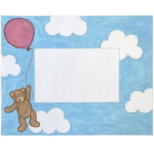 Flying High Teddy Plaque/Frame Pink Painted Canvas Pepperberry Designs - 1