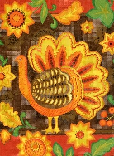 Folk Art Turkey Painted Canvas Love You More - 1