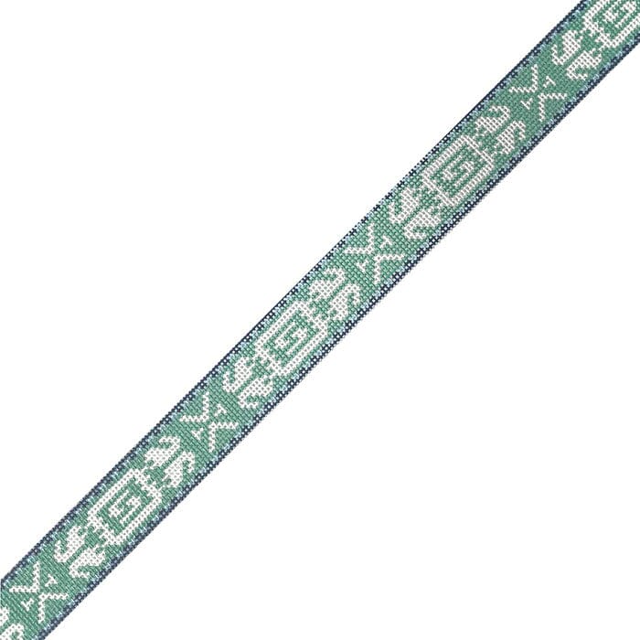 Folk Belt Beach Glass/Navy/Sky Painted Canvas Little Stitches Needleworks - 1