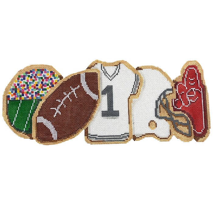 Football Cookies Row Painted Canvas Laura Love Designs - 1
