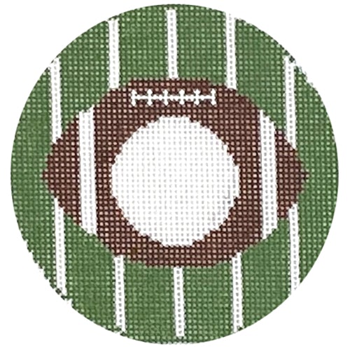 Football Monogram Round Painted Canvas Rachel Donley - 1