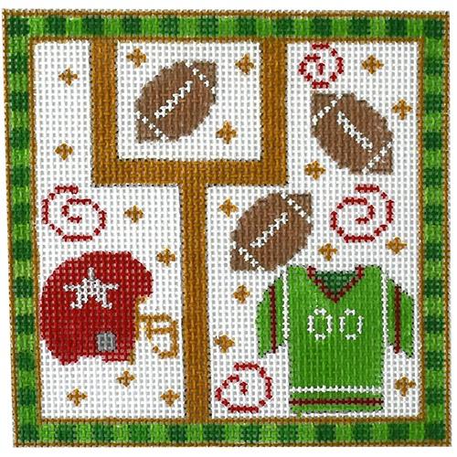 Football Square Painted Canvas Danji Designs - 1